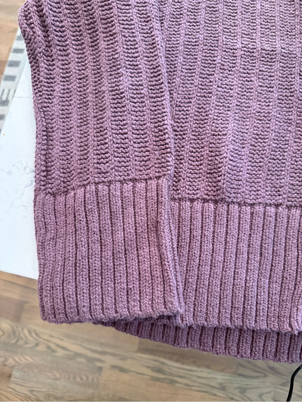 Faherty Plum Ribbed V-Neck Button Cardigan - Picture 8 of 9